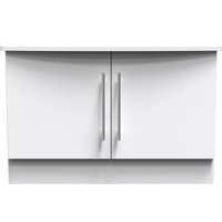 Ready Assembled 2 U Carlton Compact 2 Door TV & Media Unit (Ready Assembled) in White | Size: Medium