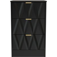 Ready Assembled 2 U Washington 3 Drawer Bedside Cabinet (Ready Assembled) in True Black
