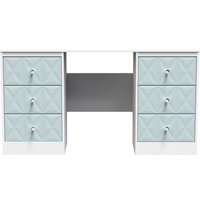 Ready Assembled 2 U Memphis 6 Drawer Kneehole Desk (Ready Assembled) in Duck Egg Blue