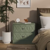 Ready Assembled 2 U Memphis 2 Drawer Side Table (Ready Assembled) in Pale Green