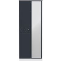 Ready Assembled 2 U Memphis Tall 2 Door Mirrored Wardrobe (Ready Assembled) in Dark Blue