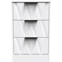 Ready Assembled 2 U Washington 3 Drawer Bedside Cabinet (Ready Assembled) in White