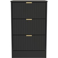 Ready Assembled 2 U Denver 3 Drawer Bedside Cabinet (Ready Assembled) in True Black