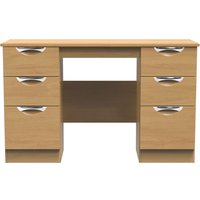 Ready Assembled 2 U Holborn 6 Drawer Kneehole Desk (Ready Assembled) in Brown