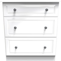 Ready Assembled 2 U Stirling 3 Drawer Deep Chest (Ready Assembled) in White
