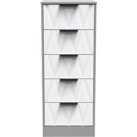 Ready Assembled 2 U Washington 5 Drawer Tall Bedside (Ready Assembled)