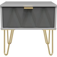 Ready Assembled 2 U Dallas 1 Drawer Bedside (Ready Assembled) in Mid Grey