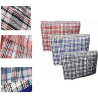 KAV pack of 10 Strong and Durable(100x60x20)cm Laundry Bags Moving Storage Bag for Laundry Shopping Moving Storage - Zipped Nylon