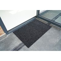 Desire Rugs Non Slip Coir Style Heavy Duty Rubber Back Door Mats in Dark Grey | Size: 50 cm x 80 cm