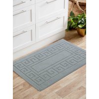 Desire Rugs Ivy Anti-Slip Greek Key Design Doormat - Machine Washable for Easy Care in Dark Grey | Size: 40 cm x 60 cm