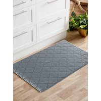 Desire Rugs Ivy Anti-Slip Trellis Design Doormat - Machine Washable for Easy Care in Dark Grey | Size: 60 cm x 110 cm