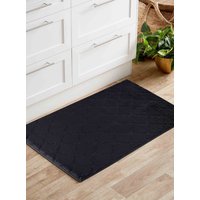 Desire Rugs Ivy Anti-Slip Trellis Design Doormat - Machine Washable for Easy Care in Black | Size: 50 cm x 80 cm