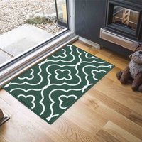 Anti Slip Quatrefoil Design Doormat Machine Washable Easy Care cm x 120 cm