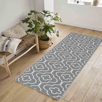 Anti Slip Quatrefoil Design Doormat Machine Washable Easy Care cm x 150 cm