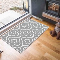 Anti Slip Quatrefoil Design Doormat Machine Washable Easy Care cm x 300 cm