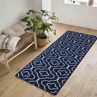Anti Slip Quatrefoil Design Doormat Machine Washable Easy Care cm x 60 cm
