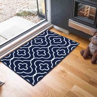 Anti Slip Quatrefoil Design Doormat Machine Washable Easy Care cm x 220 cm