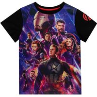 Marvel Boy's Avengers Print T-Shirt in Black | Size: 7-8 Years