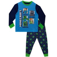 Minecraft Boy's Gaming Long Sleeve Pyjamas in Blue | Size: 10-11 Years