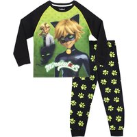 Miraculous Boy's Footprints Pyjamas in Black | Size: 5-6 Years