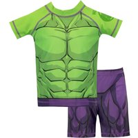 Marvel Boy's The Incredible Hulk Avengers Two Piece Swim Set in Green | Size: 5-6 Years