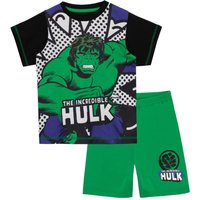 Marvel Boy's Incredible Hulk Short Pyjamas in Green | Size: 7-8 Years