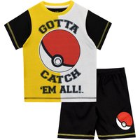 Pokemon Boy's Pokeball Short Pyjamas in Black | Size: 8-9 Years
