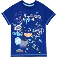 PJ Masks Boy's Catboy & Gekko T-Shirt in Blue | Size: 7-8 Years