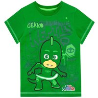 PJ Masks Boy's Gekko Catboy & Owlette T-Shirt in Green | Size: 8-9 Years