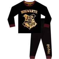 Harry Potter Boy's Hogwarts Long Sleeved Pyjamas in Black | Size: 12-13 Years