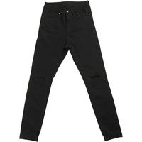 Ripped Knee Skinny Jeans Button Closure Zip Fly Fastening & 5 Pockets Super Soft Comfortable Mid Rise Denim Trousers