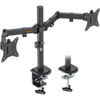 VonHaus Rotation & Swivel Arms, Two Screen, Height Adjustable Monitor Mount in Black