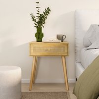 Sienna 1 Drawer Rattan Fronted Bedside Table