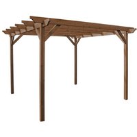 Rutland County Garden Furniture Ltd Garden Pergola - Wood - L360 x W480 x H270 cm - Rustic Brown