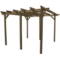 Rutland County Garden Furniture Ltd Garden Pergola 6 Posts - Wood - L240 x W660 x H270 cm - Rustic Brown