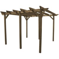 Rutland County Garden Furniture Ltd Garden Pergola 6 Posts - Wood - L360 x W600 x H270 cm - Rustic Brown