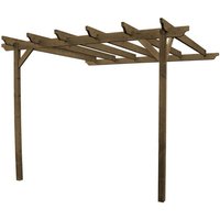 Rutland County Garden Furniture Ltd Wall Mounted Garden Pergola, Wood, L360 x W480 x H270 cm - Light Green in Brown