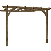 Rutland County Garden Furniture Ltd Wall Mounted Premium Pergola, Wood, L180 x W180 x H270cm, Rustic Brown