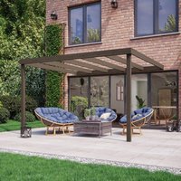 Rutland County Garden Furniture Ltd Wall Mounted Box Pergola - Wood - L420 x W480 x H270 cm - Rustic Brown