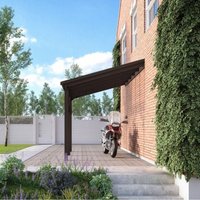 Rutland County Garden Furniture Ltd Polycarbonate Roof Car Port 2 Post, Wood, L200 x W362 cm, Rustic Brown