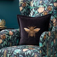 Layla Velvet Embroidered Bee Cushion cm x 50 cm