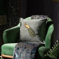 Mayura Peacock Embellished Velvet Cushion cm x 55 cm