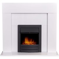 Adam Fires & Fireplaces Adam Miami Fireplace in Pure White with Colorado Electric Fire in Black, 48 Inch in Black