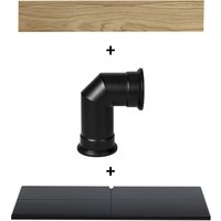 Adam Fires & Fireplaces Adam Oak Beam, Hearth & Stove Pipe Set