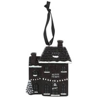 KDMD Haunted Holiday House Resin Christmas Decoration in Black