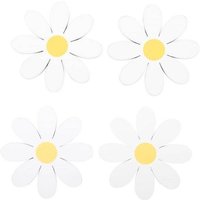 KDMD Set of 4 Daisy Shaped Coasters in White