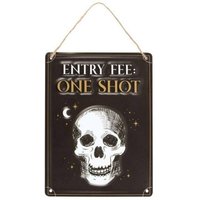 KDMD Entry Fee One Shot Hanging Metal Sign in Chocolate