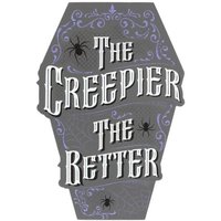 KDMD The Creepier the Better Coffin Shaped Sign in Pale Grey