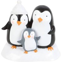 KDMD Penguin Family Resin Ornament in Black