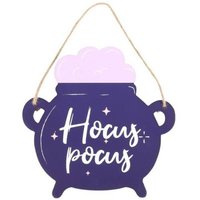 Hocus Pocus Cauldron Shaped Hanging Sign